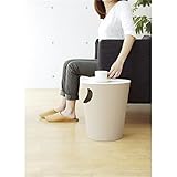 ゴミ箱付サイドテーブル ベージュ 日本製