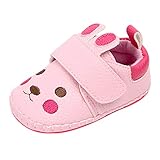 Kukiwaファーストシューズ新生児靴　ウサギの耳プリント　赤ちやん　新生児サイズ　0~18Month　ベビーシューズ　幼児靴　室内履き 出かけ (12.5CM（12-18ヶ月）, ピンク)