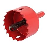 uxcell バイメタルホールソー ドリルツール 三角シャンク 50mm直径 レッド M42 HSS