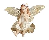 工芸品 手作りの製品 ガーデンオーナメント インテリア 置物 飾りテープ ホーム装飾品 結婚祝いに 誕生日 ギフト プレゼント 創造的 妖精 人形　座る天使