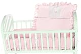 Baby Doll Bedding Gingham with Bear Applique Cradle Bedding Set, Pink by BabyDoll Bedding
