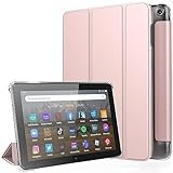 fire hd 8 ケース 2024/2022/2020 第12世代/第10世代 TiMOVO Fire HD 8/Fire HD 8 Plus カバー スタンドケース タブレット保護ケース オートスリープ機能 耐衝撃 傷つき防止 軽量 半透明 PUレーザー kindle fire hd 8 ケース fire hd 8 plus カバー ローズゴールド