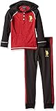 U.S. Polo Assn. Boys' Little Boys' 2 Piece Long Sleeve Space Dye Top and Fleece Pant Set Black/Red 5