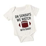 赤ちゃん男の子女の子'服、efaster ( TM ) " on Sundays We Watch Rugby With Daddy "ロンパース カラー: ホワイト