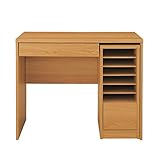 省スペースに収納できるデスク・ワゴンセット　　ナチュラル