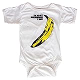 VELVET UNDERGROUND - BANANA WHITE BABY ONESIE ベルベット・アンダーグラウンド オフィシャル バンドTシャツ ベビー服 ロンパース