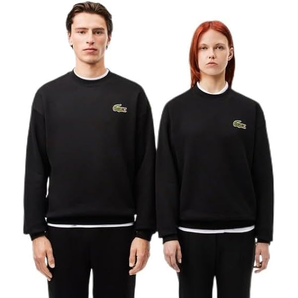 新品　Lacoste タイムラインクロックプリントクルーネックスウェット M ラコステ LACOSTE タイムラインクロックプリントクルーネック