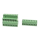 AC 300V 10A 9ピンPCBスクリューターミナルブロック5.08ミリメートルピッチ4個グリーン