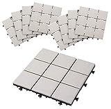 タカショー 敷くだけタイル 磁器 ホワイト 9枚セット 約W30×D30×H2.6cm