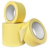 DanYun 建築用マスキングテープ 幅50mm長さ50m 4巻入 ベージュ 汎用塗装テープ 自動車/家具/建築塗装
