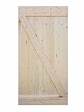 TMS 42インチx 84インチソリッドコアUnfinished Plank松Barn Wood内部ドアスライド