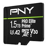 PNY - 1.5TB Pro Elite Prime Class 10 U3 V30 A2-200MB/s microSDXC フラッシュメモリカード クラス10、U3、V30、A2、4K UHD、フルHD、UHS-I、Micro SD。