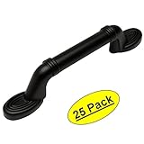 Cosmas 4577 FBフラットブラックモダンキャビネットハードウェアハンドルプル – 3 "インチ( 76 mm )穴中心 – 25パック