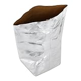 クラフト紙袋 クラフト紙収納袋 植木鉢 角底袋 フルーツフード用容器 植物ポット家庭用 ラップボックス 洗える シルバー(12*12cm)