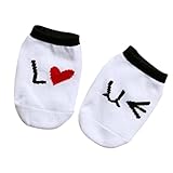 【ノーブランド品】 新生児　コットン　滑り止め　アンクル　ソックス　ブーティ　ホワイト　全2サイズ - S