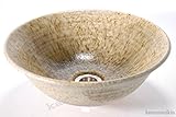 古陶三彩手洗鉢（器具付）　 （信楽焼・陶器・手洗鉢・洗面・ポール・H）　※幸せを呼ぶ幸運の黄色「風の水琴工房オリジナルキーホルダー」付きセット商品キーホルダー」付きセット商品