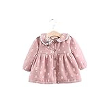 ベビー服 女の子ワンピース 子供服 Pojour スカート 可愛い花襟ワンピース 長袖ドレス オシャレ 秋 綿 通園 発表会 旅行 記念日 プレゼント ピンク