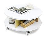 JKプラン ハッピーカラフル 直径 60cm 円形 丸型 センターテーブル 高さ30 キャスター付き コーディネイトしやすい シンプル家具 TSFHC0002WHNAYE