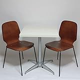 カフェテーブルセット 幅60×奥行60×高さ72cm ホワイト（チェア・ダークブラウン）