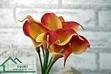 Coobl人工シルクフラワーSenior Callas PU材質花ウェディングブーケ花嫁Holding Garlands Vine Plant花嫁DIY花アートホーム装飾24pcs A