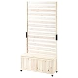 【完成品】 ガーデンフェンス プランター付き 木製 庭フェンス ラティス 目隠し 90×180cm ボーダーWH