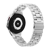 ワンタッチ バンド ステンレス製 Galaxy Watch 6 40mm 44mm/Galaxy Watch 6 Classic 44mm 47mm 対応 隙間がないバンド 交換金属ベルト ビジネス風 調整工具付き コンパチブル Galaxy Watch 5/4 40mm 44mm/Watch 4 Classic/Galaxy Watch 5 Pro 45mm バンド (シルバー)