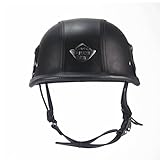 DGF ヘルメットオートバイハーレークルーズレトロヘルメットドイツカモフラージュオートバイプリンスヘルメット手塗りヘルメットハーフヘルメット (色 : A)