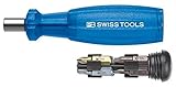 PB Swiss Tools Insider 1 - Universal 1/4" bit holder with 10 PrecisionBits in the handle - Blue [並行輸