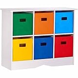 RiverRidge Kidsストレージキャビネットwith 6ビン、ホワイト