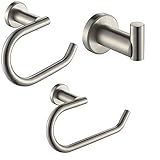 XVLルームアクセサリーセット、トイレロール紙ホルダー、タオルリング、ローブフックステンレススチール、つや消しニッケルgt1105