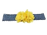J-LAVIE ベビー キッズ用 かわいいお花デザイン ヘアバンド 新生児 赤ちゃん ベビー ヘアアクセサリー ヘアーバンド 髪飾り 花 ヘッドドレス (イエロー)