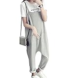 (マーシェル) Marshel マタニティ サロペット オーバーオール ゆったり 楽ちん テーパード 産前 産後 長く使える おしゃれ 妊婦服 グレー M