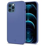 CYRILL by Spigen | シリル, シリコーン iPhone 12 Pro Max 用 ケース スマホ 12プロ マックス ケース スマートフォン ケース モバイル カバー シンプル ワイヤレス充電対応 6.7インチ アイフォン 12proMax用 カバー - リネンブルー