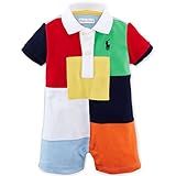 Ralph Lauren(ラルフローレン) パッチワークポロカバーオール/パッチワーク コットン ショートオール 9M(6-9ヶ月)[並行輸入品]