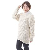 Aran Crafts (アランクラフト) クルーネックニット セーター Merino Crew Neck Sweater (ナチュラル, M) [並行輸入品]