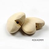 Mamimami Home 噛がため　ハート型 ビーズ 天然木製の心臓 水滴 ホール付き 40x40MM 可愛い　ハートペンダント 子供の噛の玩具 授乳おしゃぶりチェーン ジュエリー DIY用ビーズ 