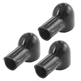 uxcell 3 x ブラック　直径1.1cm　喫煙パイプスタイル　電池端子ブーツ　絶縁キャップ