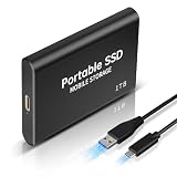 ブラックSSD 1TB 大容量 外付けSSD ポータブルSSD 高速SSD 新たにアップグレードされた外付けSSD usb 3.1 Type-C 超高速運転/防水防塵/耐衝撃/耐振動