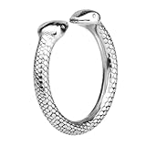 Yemaxコックリング ペニスリング 金属 304ステンレス製蛇頭型の開口設計cock ring アダルトグッズ 男性用 ペニスリングsex toys男性for menペニス リング φ23mmグランスリング防水ペ二スリング温冷プレイ-銀色