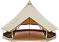 KingCamp ベルテント 5~10人用  テント 二重層 5m 大型テント UVカット 防水 防虫 通気 グループキャンプ ファミリーテント煙突穴付き 薪ストーブ使用可 春・夏・秋・冬適用 コットン100% カーキ