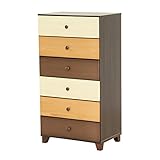 ブラウンを基調とした天然木ハイチェスト 6段  幅60cm Loarシリーズ 日本製・完成品｜Loar-ロア- type1 代引不可