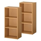 カラーボックス マルチラック 木製 ラック 多目的ラック 本棚 収納ケース 〔3段〕 2個組 ナチュラル