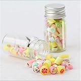 100個セット10ミリリットルスパイラル口银色の蓋かわいいガラス瓶DIYガラスの瓶祝祭日の贈り物結婚式の装飾シール容器干物びん無料配送（100、10ミリリットル-22x50x13mm）