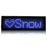 uxcell　LEDネームプレート　LED電光掲示板　デジタル　スクロール　充電式　USB　ブルー