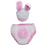 BubuBibi Photography Prop Pink Easter Bunny Rabbit Crochet Costume Hat & Diaper by BubuBibi [並行輸入品]