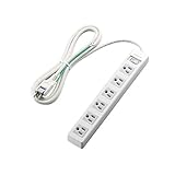 ELECOM 電源タップ 3ピン 一括スイッチ 省エネ 6個口 2.5m ホワイト T-T3A-3625WH