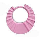 (VAリンクス)VAlinks　子供用シャワー防水帽　サイズ調節ストラップ付き　柔らかい素材　安全　保護　風呂　浴室　目にも耳にも鼻にも、水もシャンプー液も入らないように (ピンク)