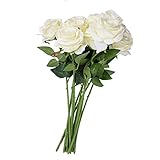 BULARY　造花　薔薇　バラ　花束　10本セット　高品質ローズ　プレセント　ギフト　インテリア　結婚式　誕生日　発表会　入学式　卒業式　3色から選べる　ホワイト
