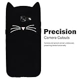 Samsung A720 / Samsung Galaxy A7 2017、3Dシリコン保護ケースのためのSevenPandaケース猫のデザイン漫画かわいいひげ猫傷つきにくいスクラッチプルーフ衝撃吸収