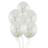 Houseables Confettiバルーン、ゴールドSpeckled、パーティーの装飾、20パック、12インチ、クリア、透明、Glitter Ballons、ヘリウムORB baloone、フィエ